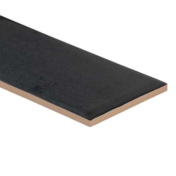Telos Deco Midnight Metallic 4x12 Matte Ceramic Tile in Metallic, View 8, open zoomed image