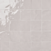 Zelora Cloud White 4x4 Zellige Look Glossy Ceramic Tile