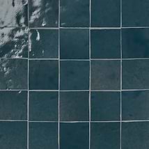 Zelora Coastal Blue 4x4 Zellige Look Glossy Ceramic Tile