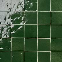 Zelora Forest Green 4x4 Zellige Look Glossy Ceramic Tile