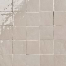 Zelora Linen Beige 4x4 Zellige Look Glossy Ceramic Tile