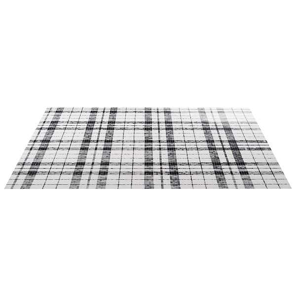 Microsaic Plaid Bardiglio Black & White Polished Marble Mosaic Tile