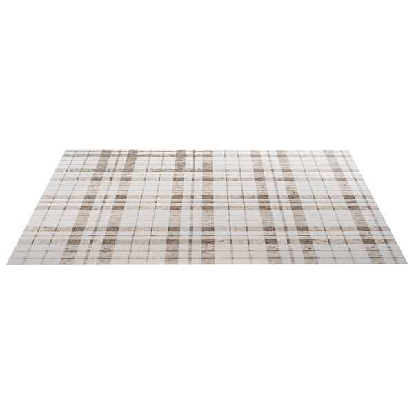 Microsaic Plaid Wooden Beige Polished Marble Mosaic Tile