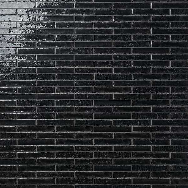 Wabi Sabi Coal Black 1.5x9 Glossy Ceramic Tile