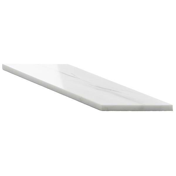 Bianco Dolomite White 3x12 Chevron Premium Polished Marble Tile