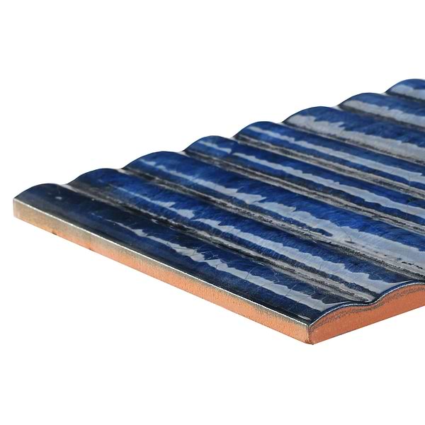 Curve Fluted Blue 6x12 3D Glossy Ceramic Tile