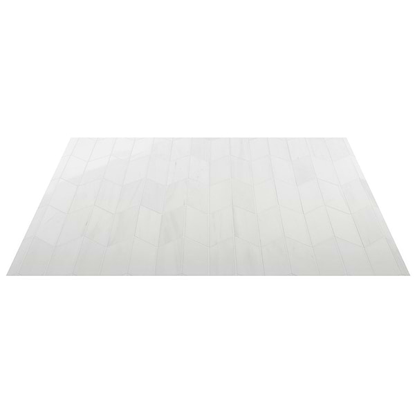 Bianco Dolomite White 3x12 Chevron Premium Polished Marble Tile