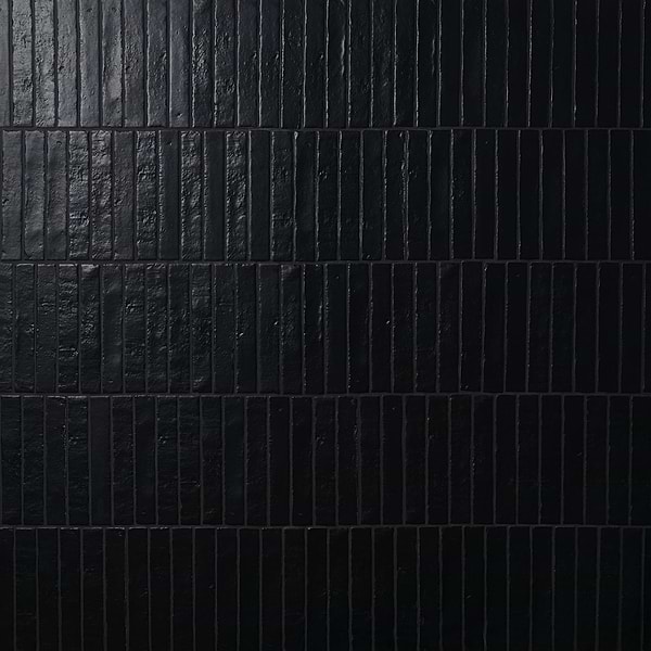 Wabi Sabi Coal Black 1.5x9 Matte Ceramic Tile