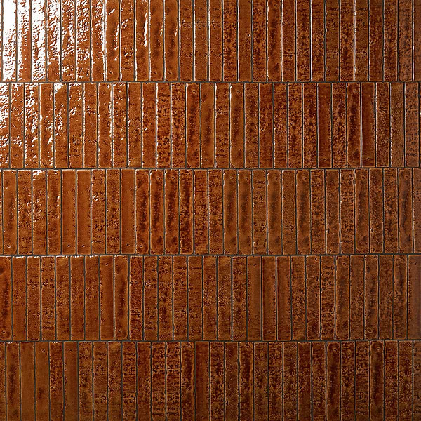 Wabi Sabi Honey Brown 1.5x9 Crackled Glossy Ceramic Tile