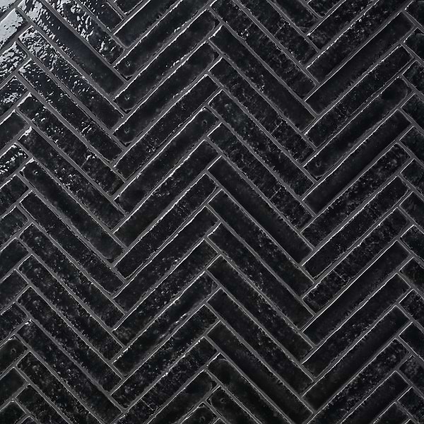 Wabi Sabi Coal Black 1.5x9 Glossy Ceramic Tile