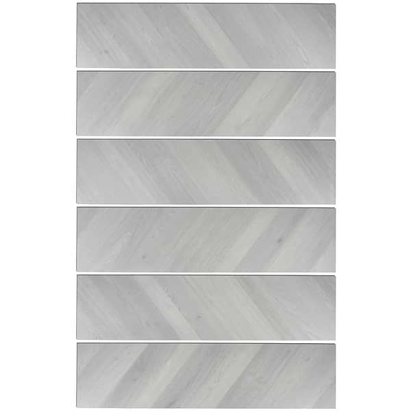Stacy Garcia Fleetwood Chevron Silver Rigid Core Click 12x48 Luxury Vinyl Plank Flooring