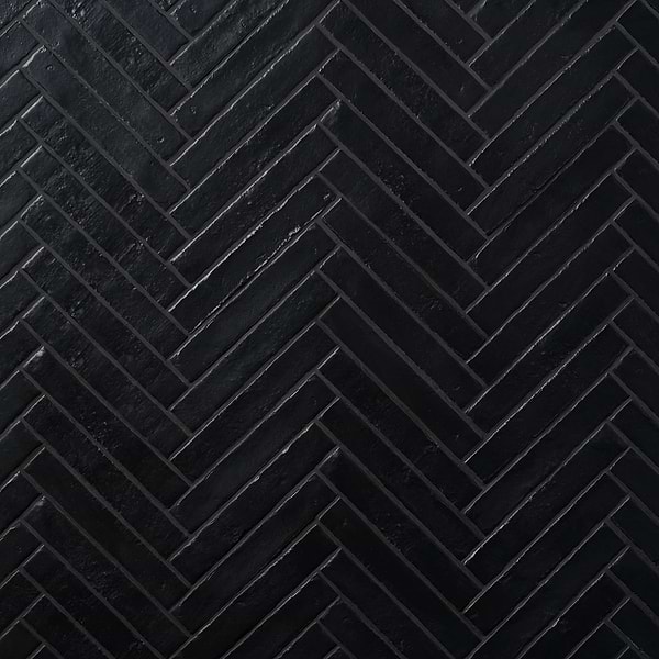 Wabi Sabi Coal Black 1.5x9 Matte Ceramic Tile
