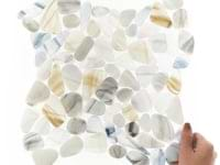 Riverglass Beige Frosted Glass Mosaic Tile