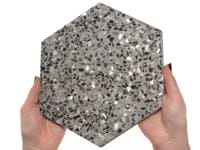 Reef Gray 8" Hexagon Polished Pearl Terrazzo Tile