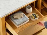 Dayton Woodgrain 48" Single Vanity with Carrara Marble Top