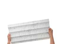 Stonework Fluted Carrara White 12x24 3D Honed Marble Tile