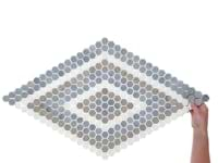 Juno Diamond Beige and Gray 1" Hexagon Polished Marble Mosaic Tile