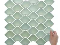 Suki Green 2x3 Fishscale Matte Glass Mosaic Tile