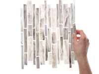 Matchstix Aura White Glass Polished Mosaic Tile