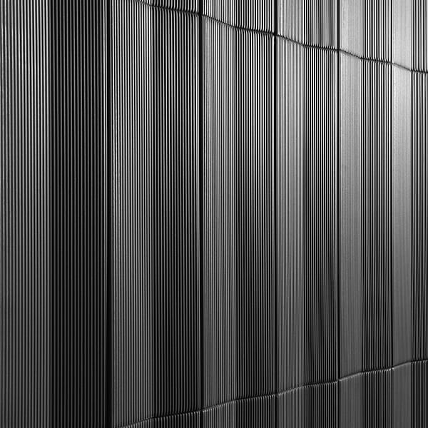 Kinzie Concave Charcoal Black 4x16 3D Matte Ceramic Tile