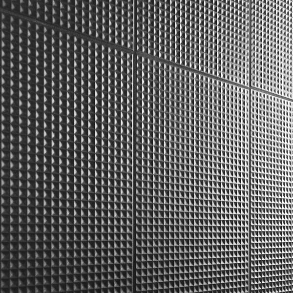 Kinzie Waffle Charcoal Black 8x16 Textured Matte Ceramic Tile in Charcoal, View 7, open zoomed image