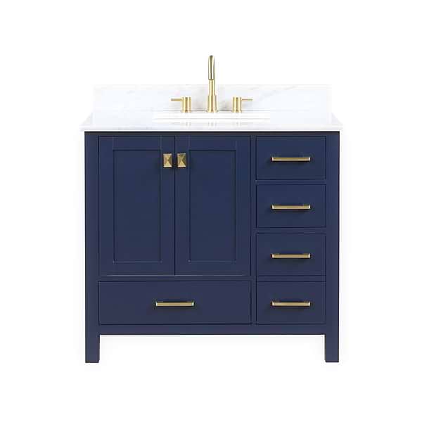 Athena 36'' Blue Vanity And Marble Counter
