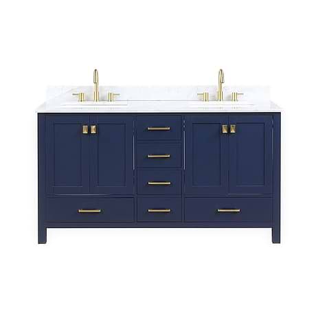 Athena 60'' Blue Vanity And Marble Counter