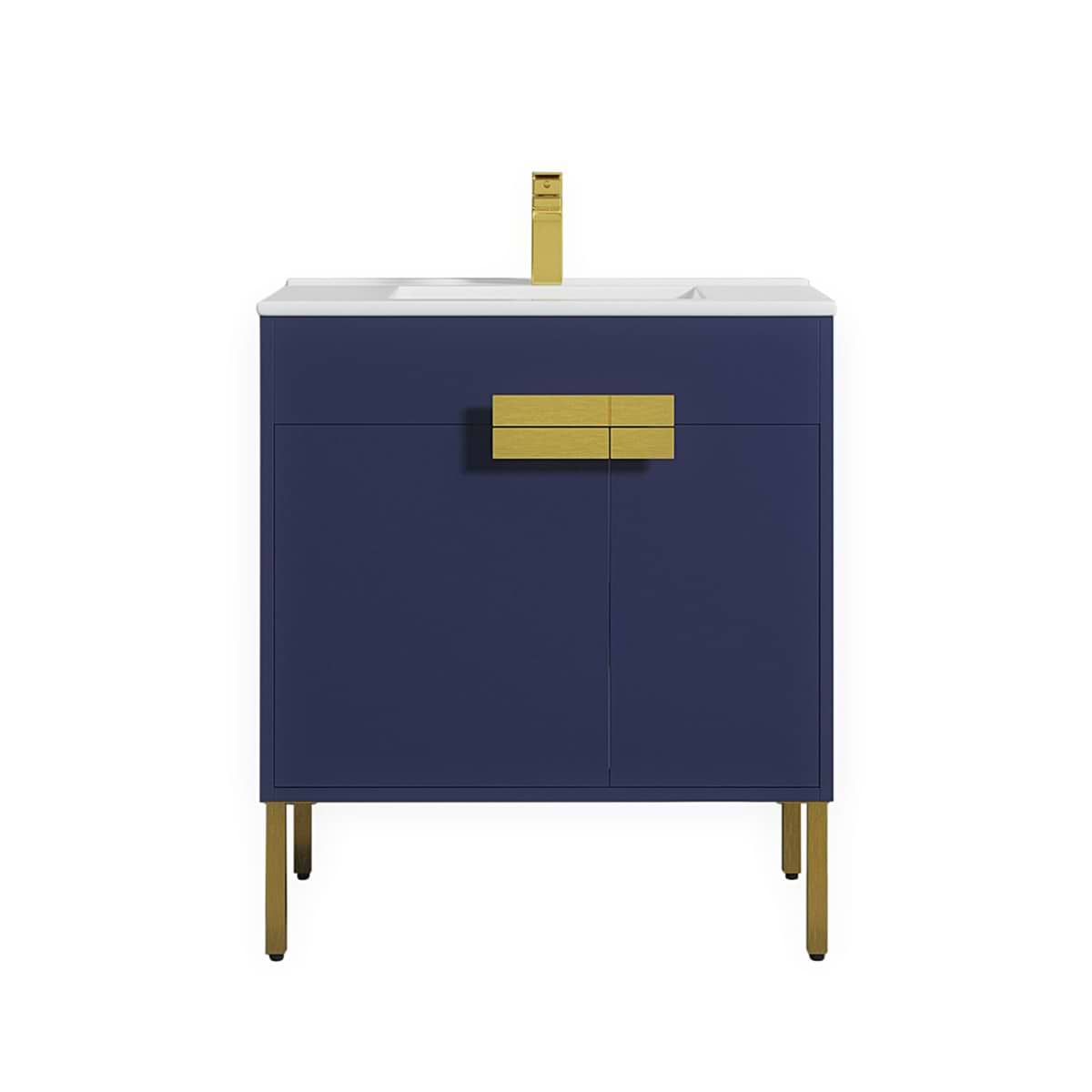 Portofino 30'' Navy Blue Vanity And Counter