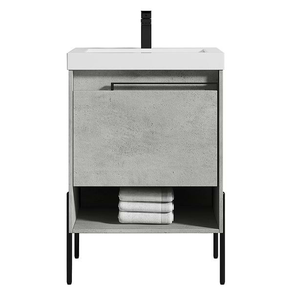 Kaleb 24'' Cement Gray Vanity and Counter