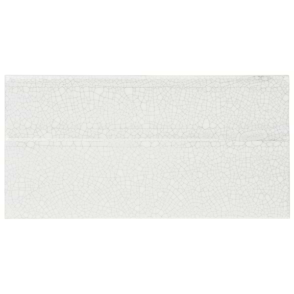 Sarina Vintage White 6x12 Glossy Crackled Ceramic Base Molding