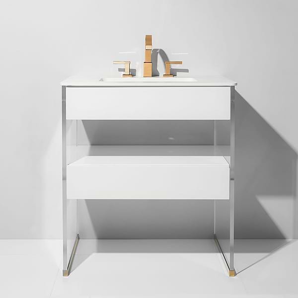 Lucite 36" White Gloss Vanity and Counter