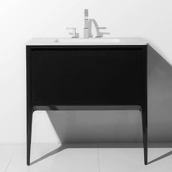 Luxe Collection  30" Black Gloss Vanity, View 2, open zoomed image