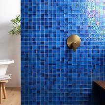 Splash Lagoon Blue 2x2 Polished Glass Mosaic Tile