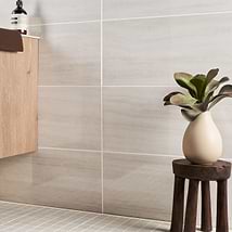Nashville White 12x24 Travertine Look Polished Porcelain Tile