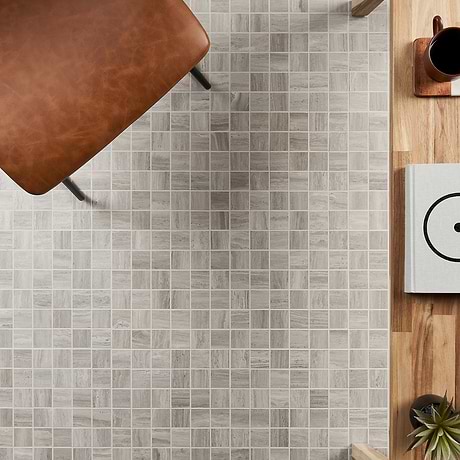 Nashville Gray 2x2 Travertine Look Matte Porcelain Mosaic Tile