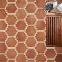 Sagon Terracotta Dark 9" Hexagon Matte Porcelain Tile