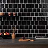 Montauk Jet Black 4x4 Mixed Finish Ceramic Tile; in Black White Body Ceramic; for Backsplash, Bathroom Wall, Kitchen Wall, Shower Wall, Wall Tile; in Style Ideas Beach, Classic, Contemporary, Cottage, Craftsman, Farmhouse, Industrial, Mediterranean, Mid Century, Modern, Traditional, Transitional
