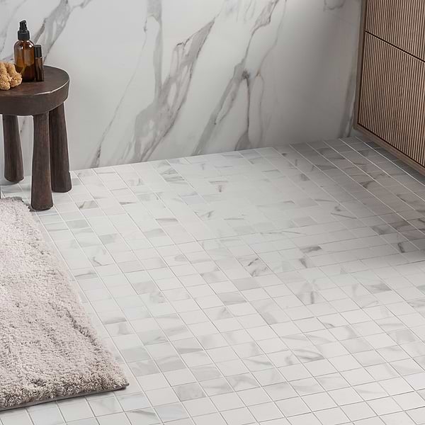 Minera Aurora Gold 2x2 Marble Look Matte Mosaic Tile