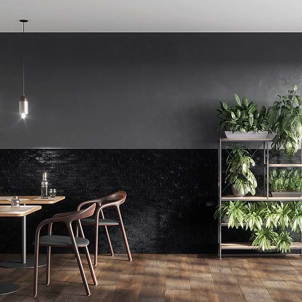 Wabi Sabi Coal Black 1.5x9 Matte Ceramic Tile