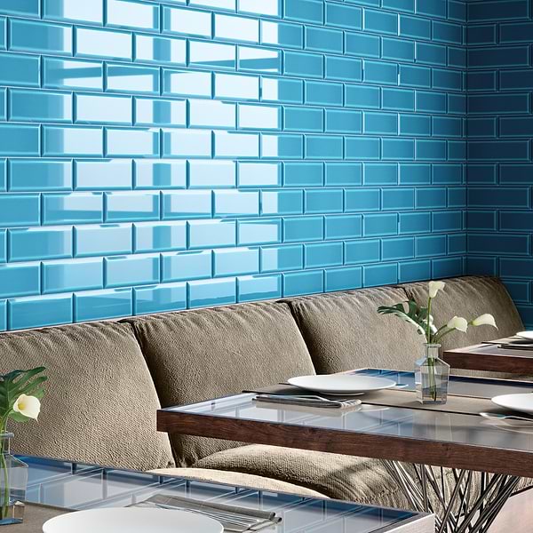 Rise Marine Blue 4x12 Beveled Glossy Ceramic Subway Tile