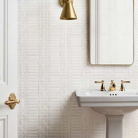 Ellery White Thassos Tumbled Marble Mosaic Tile