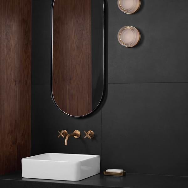 Lines Black 24X24 Matte Porcelain Tile in Black, View 2, open zoomed image