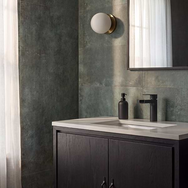 Flatiron 2.0 Aquamarine Green 12x24 Matte Porcelain Tile by Angela Harris in Green, View 2, open zoomed image