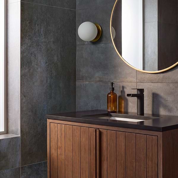 Flatiron 2.0 Black 12x24 Matte Porcelain Tile by Angela Harris in Black, View 2, open zoomed image
