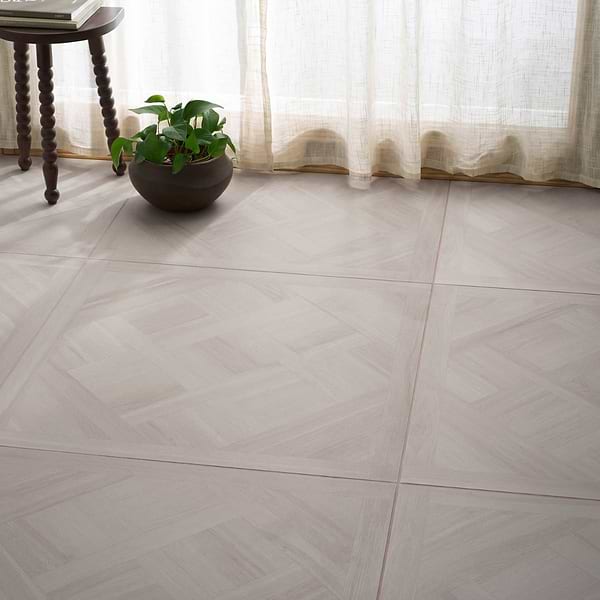 Marsai Traditional Parquet Light Oak 32x32 Wood Look Matte Porcelain Tile in Beige & Cream, View 2, open zoomed image
