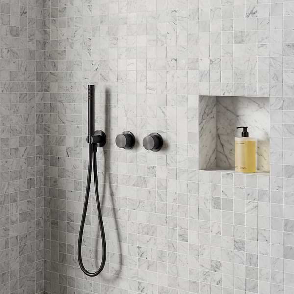Bianco Carrara 2x2 Honed Marble Mosaic Tile in White, View 2, open zoomed image