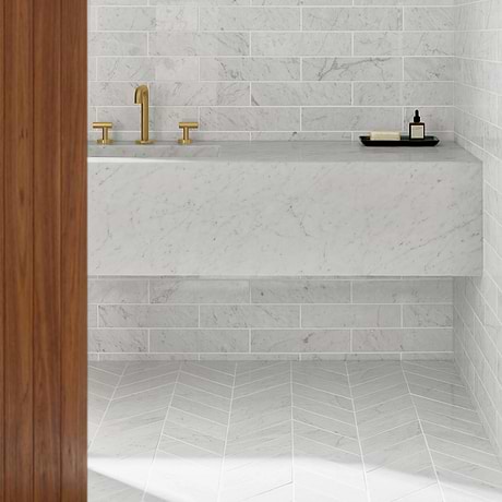 Bianco Carrara 3x12 Polished Marble Tile