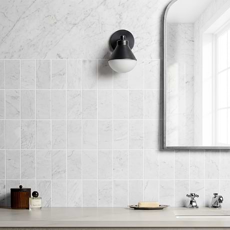 Bianco Carrara 3x6 Honed Marble Tile