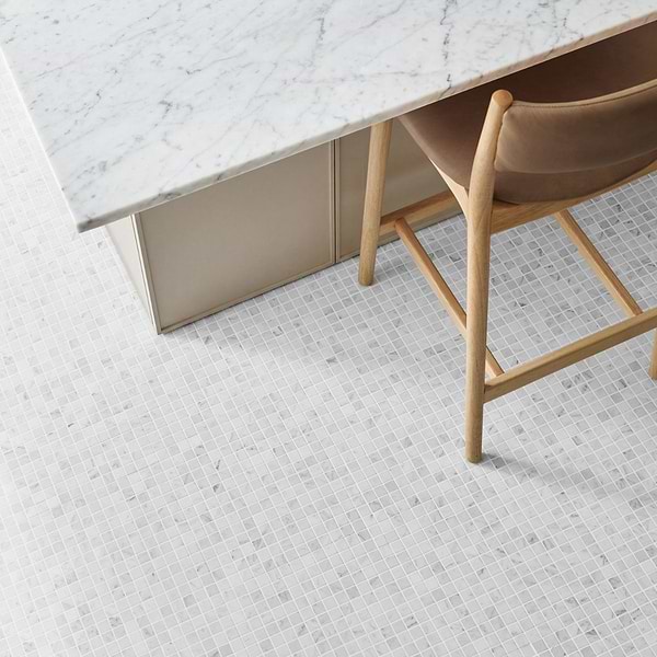 Bianco Carrara 1x1 Honed Marble Mosaic Tile
