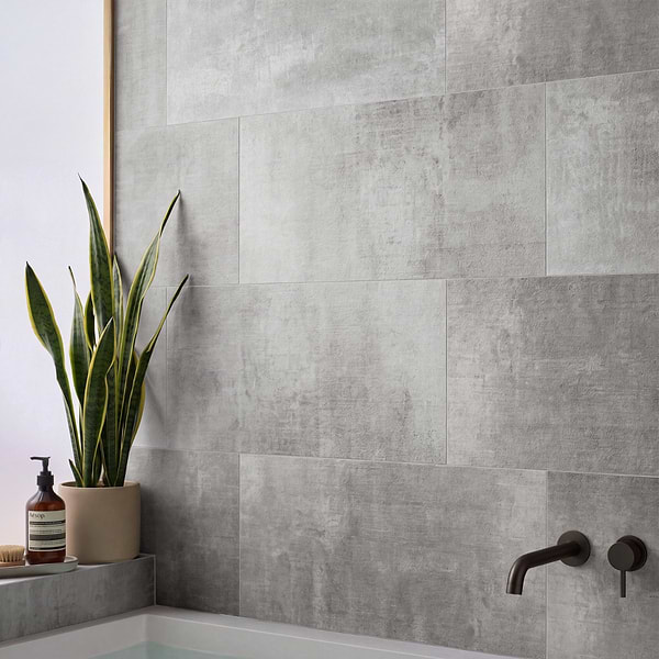 Basic Cement Ash Gray 12X24 Matte Porcelain Tile in Ash Gray, View 2, open zoomed image